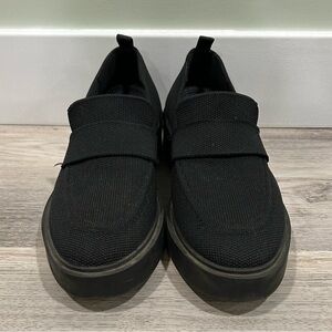 Steven New York Steve Madden Black Shoes Block Heel Loafers Slip On Size 8